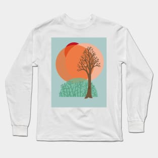 Bare Tree Sunset Winter Long Sleeve T-Shirt